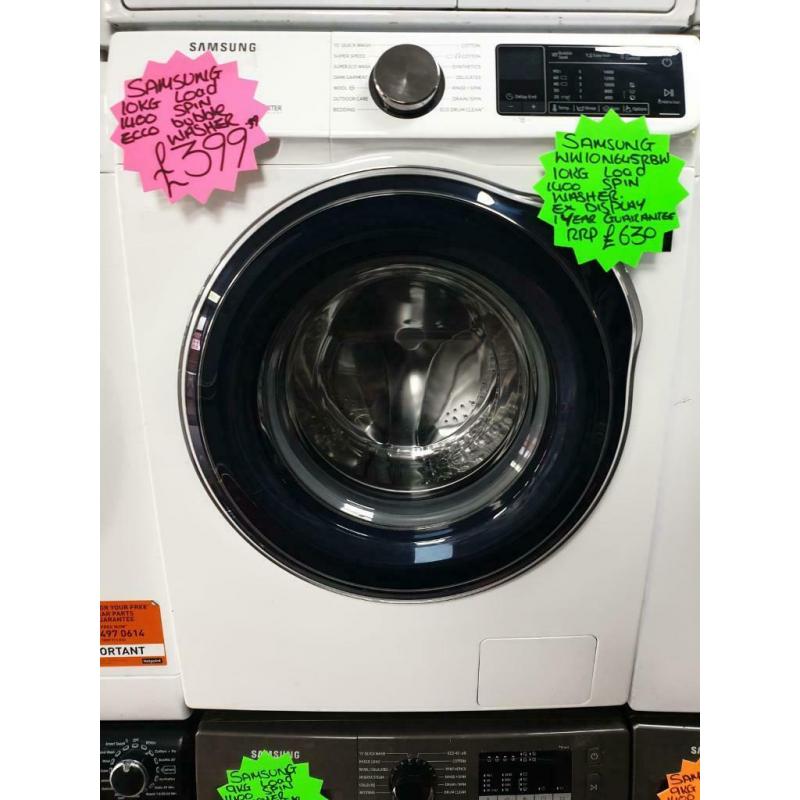 Ex display white 10kg load Samsung 1400 spin washing machine