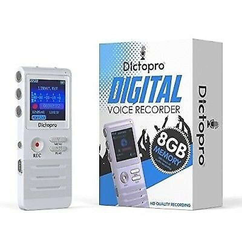 dictopro digital voice recorder 8 gb memory