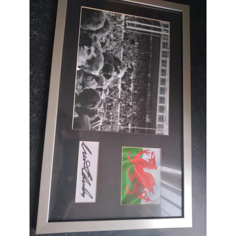 Welsh rugby legend Gareth Edward's signed framed poster