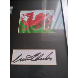 Welsh rugby legend Gareth Edward's signed framed poster