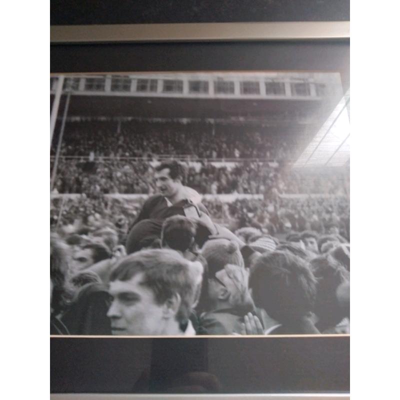 Welsh rugby legend Gareth Edward's signed framed poster