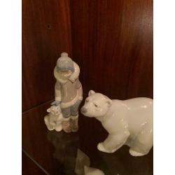 Lladro Polar Bear with Eskimo