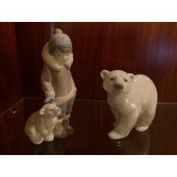 Lladro Polar Bear with Eskimo