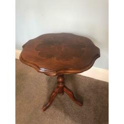 Teak Round Occasional Table / Hall Table with Petal Design H24in/60cm Dia 21in/54cm R189