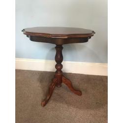 Teak Round Occasional Table / Hall Table with Petal Design H24in/60cm Dia 21in/54cm R189