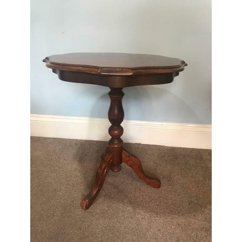 Teak Round Occasional Table / Hall Table with Petal Design H24in/60cm Dia 21in/54cm R189