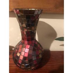 Vase pink mosaic 12 inch high