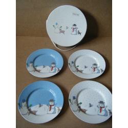 Set of 4 (SNOWMAN SIDE PLATES). Boxed in excellent condition.