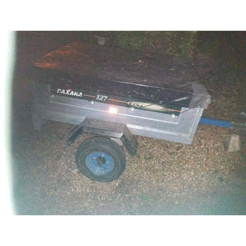 Daxara 127 tipping box trailer with cover
