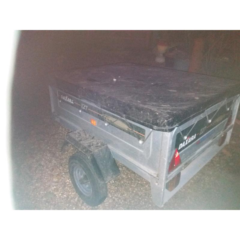 Daxara 127 tipping box trailer with cover