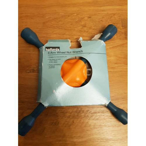 Halfords 4 arm wheel nut wrench brand new still in original package
