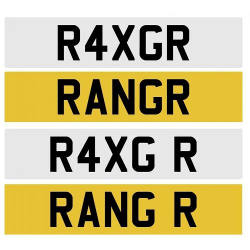 R4 XGR (R4XGR or R4XG R) RANGE ROVER or FORD RANGER private car number plate