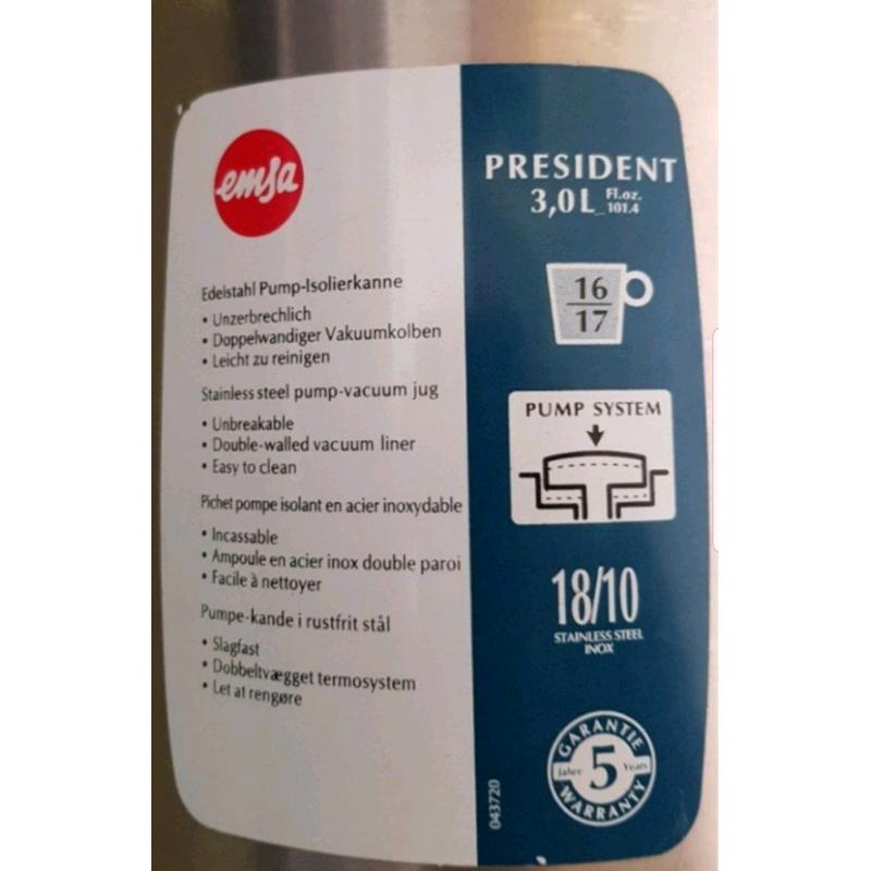 Esma President 3L Hot Water Pump Flask