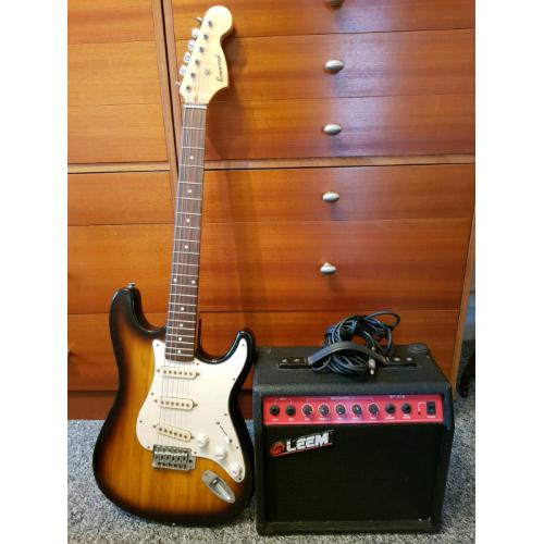 BURSWOOD GUITAR WITH 20W AMP.