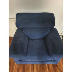 Navy Blue Sofa and Armchair