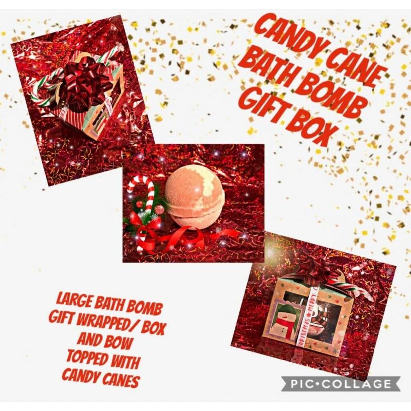 Candy cane bath bomb gift box