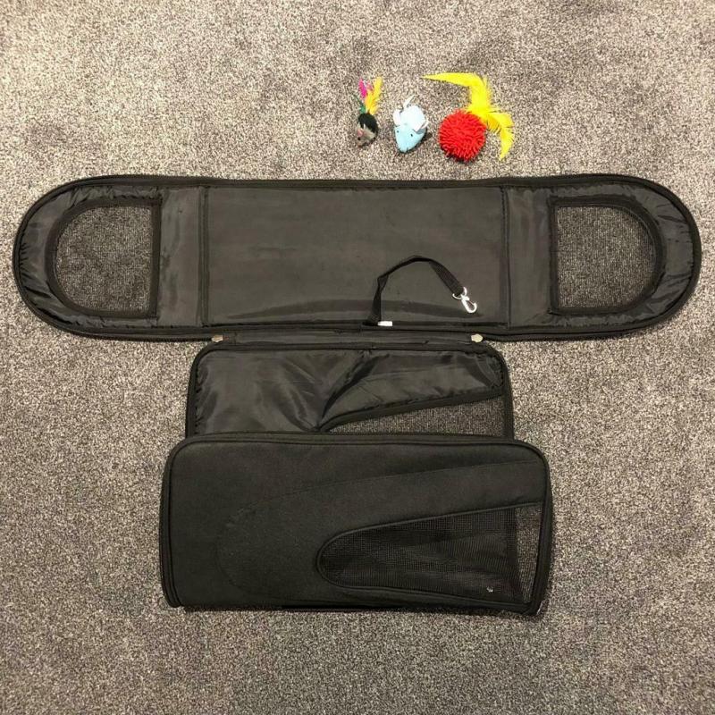 Collapsible Pet Carrier and Cat Toys