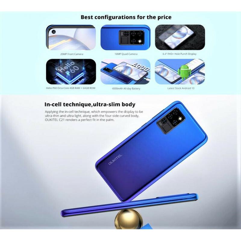 OUKITEL C21 MOBILE PHONE. BRAND NEW / SEALED. SUPERB SPEC. IDEAL XMAS GIFT!