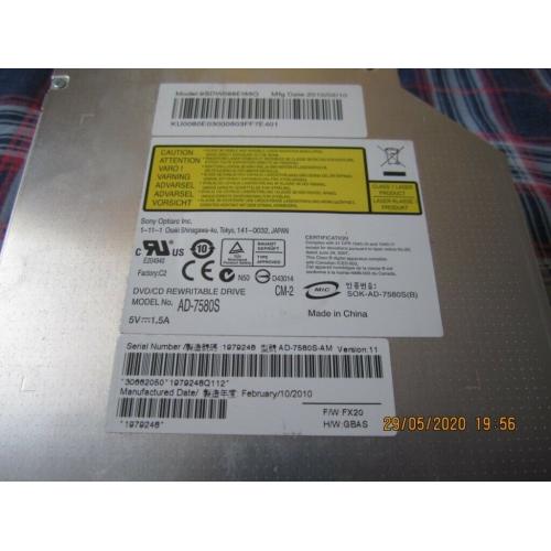DVD/CD REWRITABLE DRIVE AD7580S TAKEN OUT FROM ACER ASPIRE 5542G SERIES