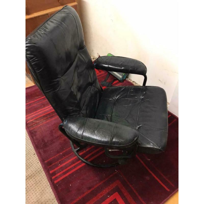 Black Leather Swivel Chair