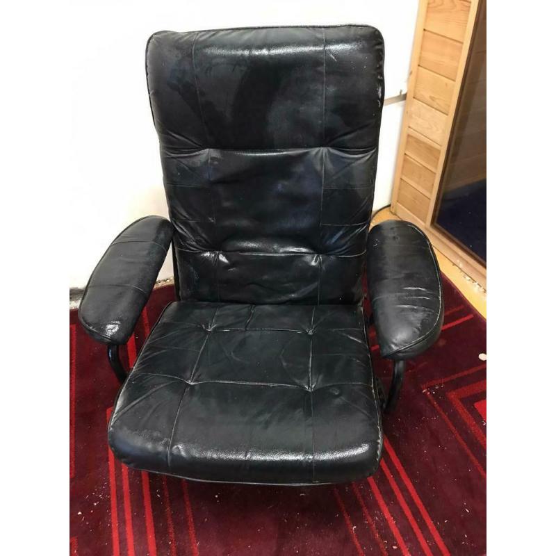 Black Leather Swivel Chair