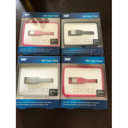 Job Lot 23 x WD Grip Pack for My Passport Ultra 1,2,3 TB with USB 3.0 Cable