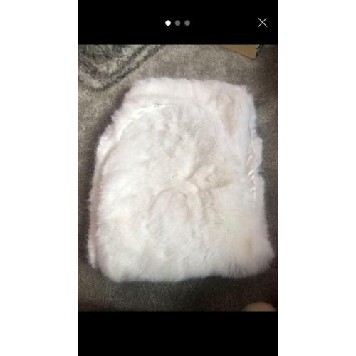 White faux fur wedding stole
