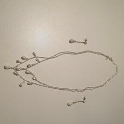 Shiny Artificial Necklace With Earrings Kids Jewellery Set