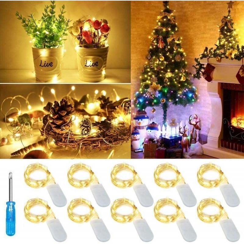 Brand New Mini Battery Operated Fairy Lights 10 Pack 20 LED Waterproof