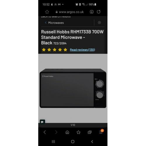 Russell Hobbs RHM1733B 700W Microwave