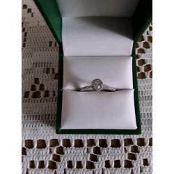 Engagement ring or Dress ring in White Gold , Oval cut Diamond