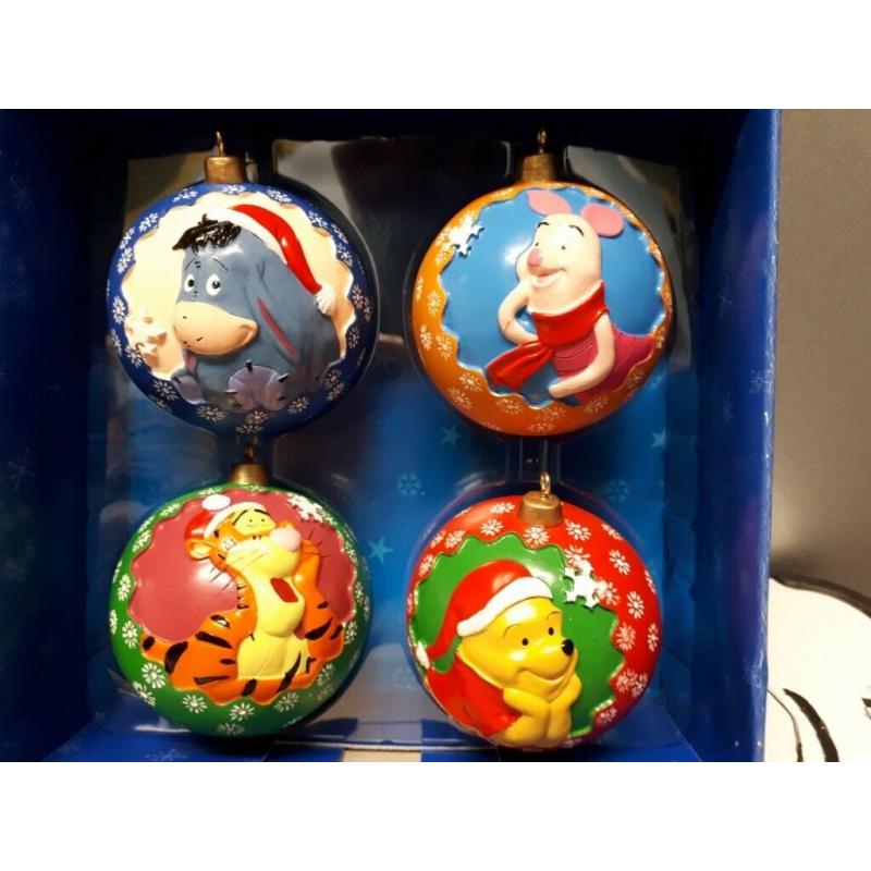 Winnie the pooh christmas baubles plus 3 others