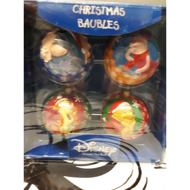 Winnie the pooh christmas baubles plus 3 others
