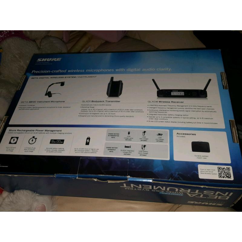 Shure GLXD14/B98 Digital Instrument Wireless System with Beta 98H/C Mi