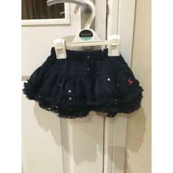 Joules new navy silver star tutu skirt 1 year girls