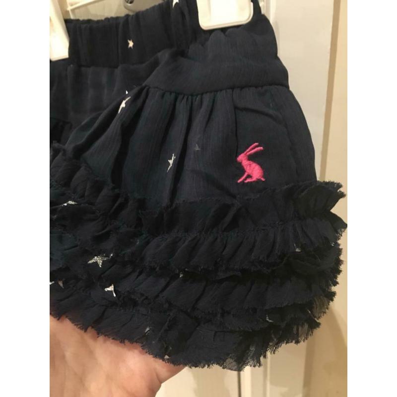 Joules new navy silver star tutu skirt 1 year girls