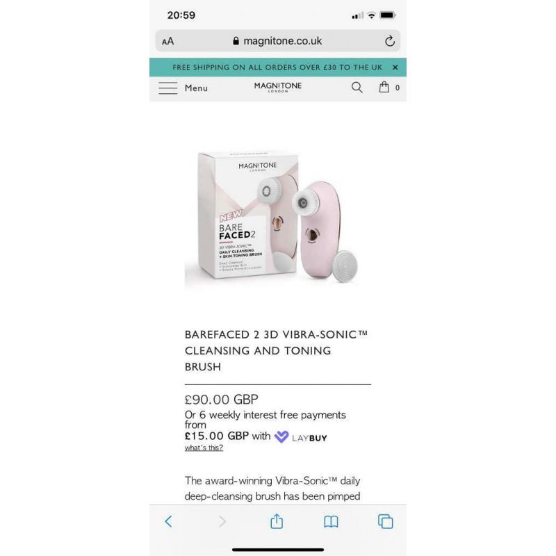 Magnitone Barefaced 2 cleaning and sonic toning brush NEVER OPENED