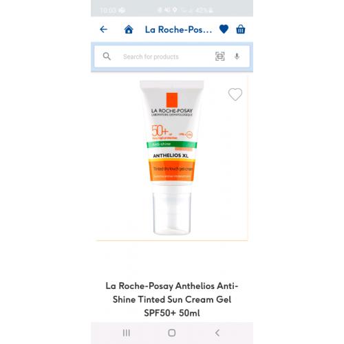 La Roche Posay SPF50 anti-shine to tinted