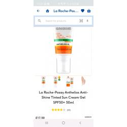 La Roche Posay SPF50 anti-shine to tinted