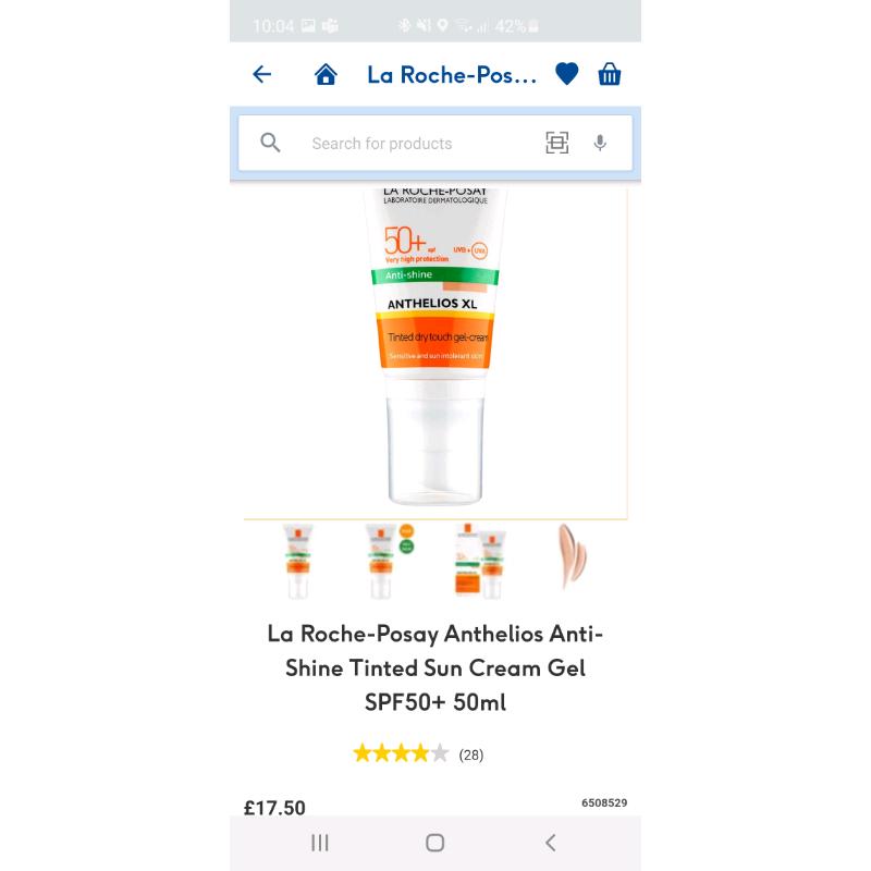 La Roche Posay SPF50 anti-shine to tinted
