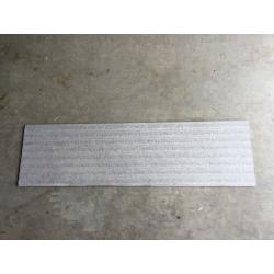 Porcelanosa Mombasa Prada Asero grey ribbed designer wall tile. 120 x 33.5 cm.