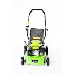 16? Hand Push Petrol Lawnmower With Steel Deck & Central Height Adjustment