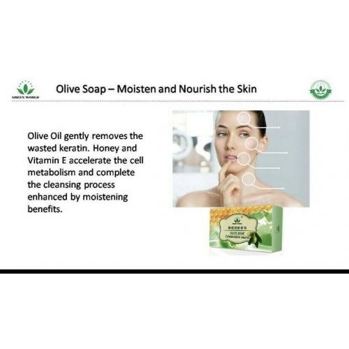 2x Olive Soap (Green World) Natural Moisture Care 50gm.