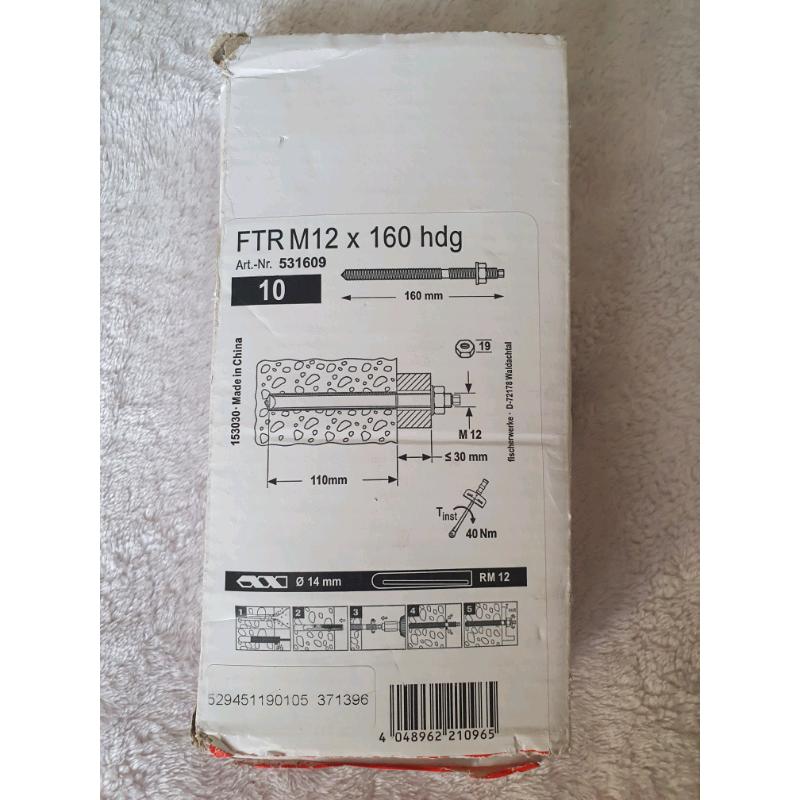 Fischer FTR M12 x 160 HDG Pack Of 10