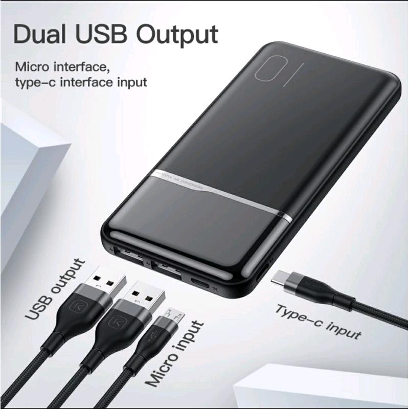 New KUULAA Power Bank 10000 mAh Portable Charging Power bank USB Exte
