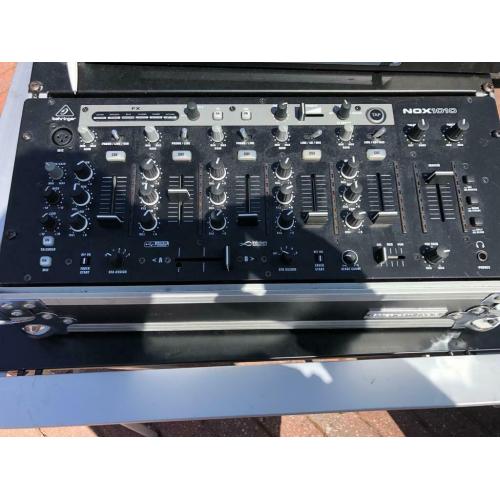 DJ mixer and microphones
