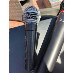 DJ mixer and microphones