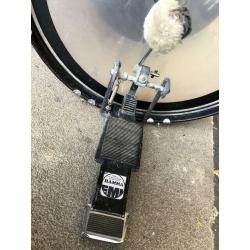 For sale a Percussion Performance Black Bass Drum with 11 inch Tom Tom and a EMI Hamma Pedal.