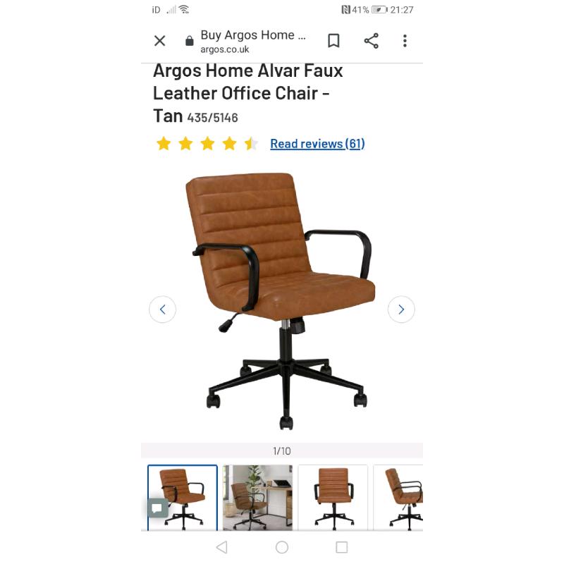 Alvar brown Office Chair only ?50. Real Bargains assembled Clearance O