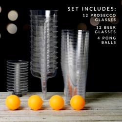 Beer & Prosecco Pong Game. Fun, 28 Piece, Party Drinking Game